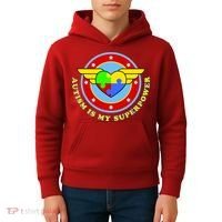 Super Woman Autism Is My Superpower Kids Hoodie thumb 4