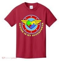 Super Woman Autism Is My Superpower Kids T-Shirt thumb 0