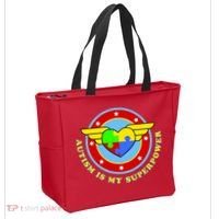 Super Woman Autism Is My Superpower Tote Bag thumb 2