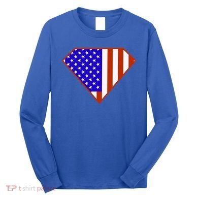 Superhero American Hero Flag Long Sleeve Shirt