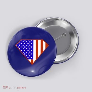 Superhero American Hero Flag Button