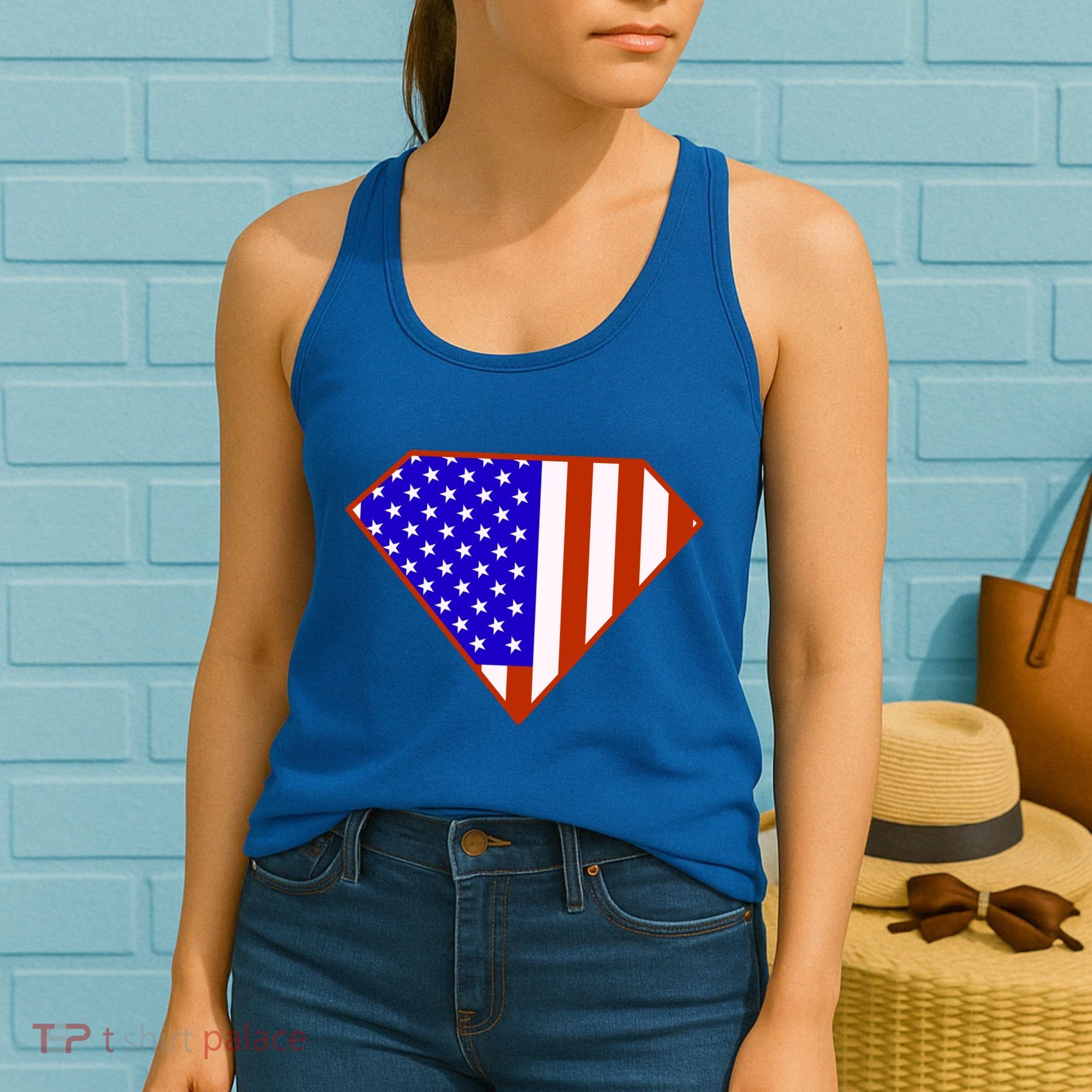 Superhero American Hero Flag Women's Tank Top