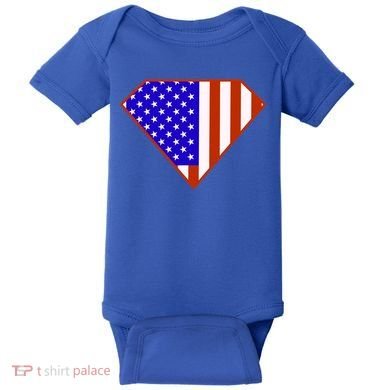 Superhero American Hero Flag Baby Bodysuit