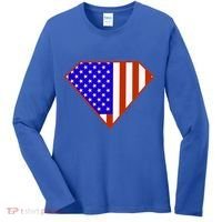 Superhero American Hero Flag Women's Long Sleeve Shirt thumb 0