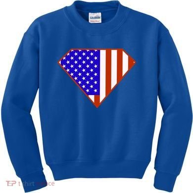 Superhero American Hero Flag Kids Sweatshirt