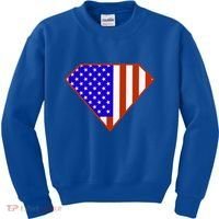Superhero American Hero Flag Kids Sweatshirt thumb 0