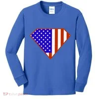 Superhero American Hero Flag Kids Long Sleeve Shirt thumb 0