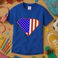 Superhero American Hero Flag Kids T-Shirt thumb 3