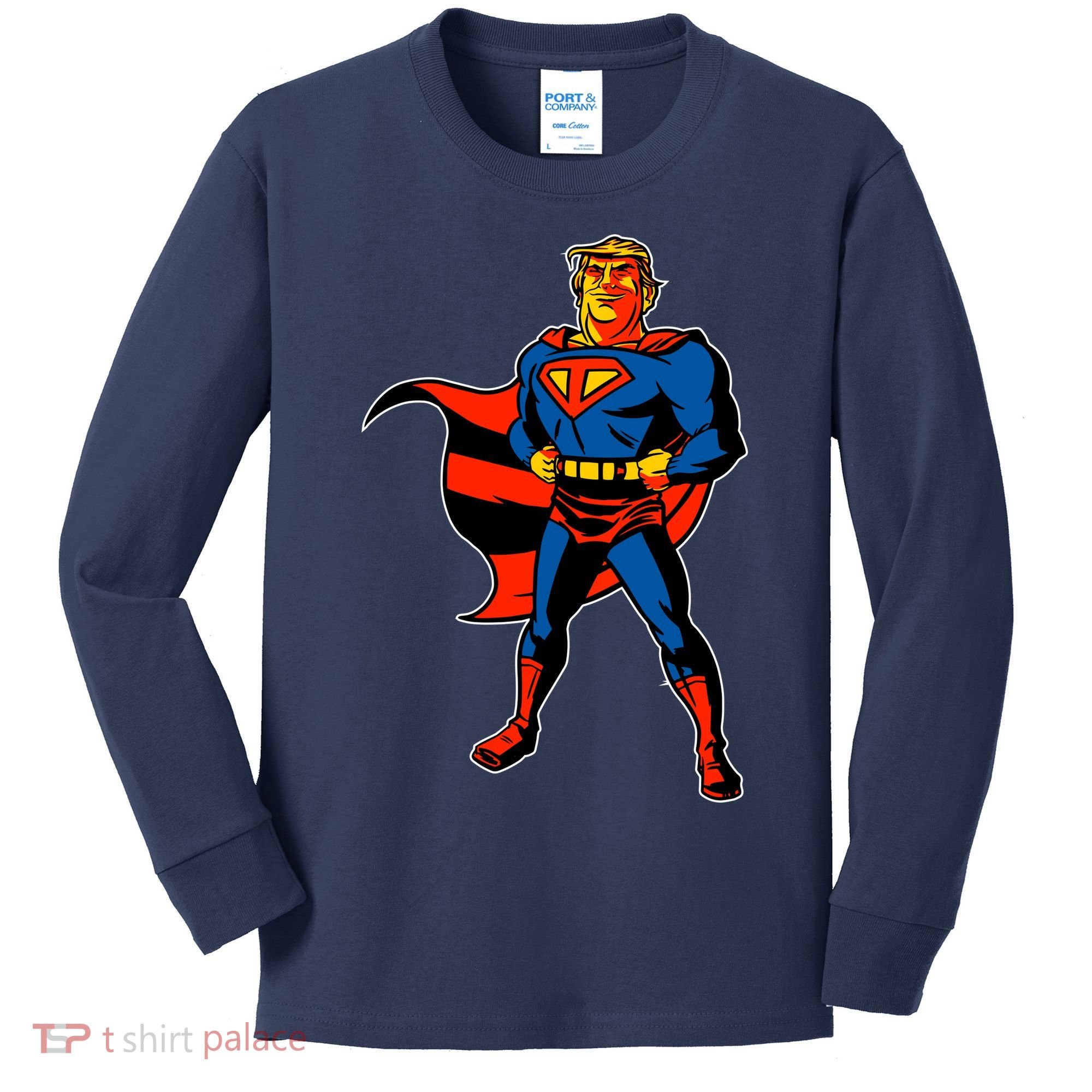 Supertrump Super Donald Trump President 2020 Kids Long Sleeve Shirt