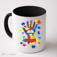Support Autism Awareness Day For My Brother Coffee Mug thumb 0