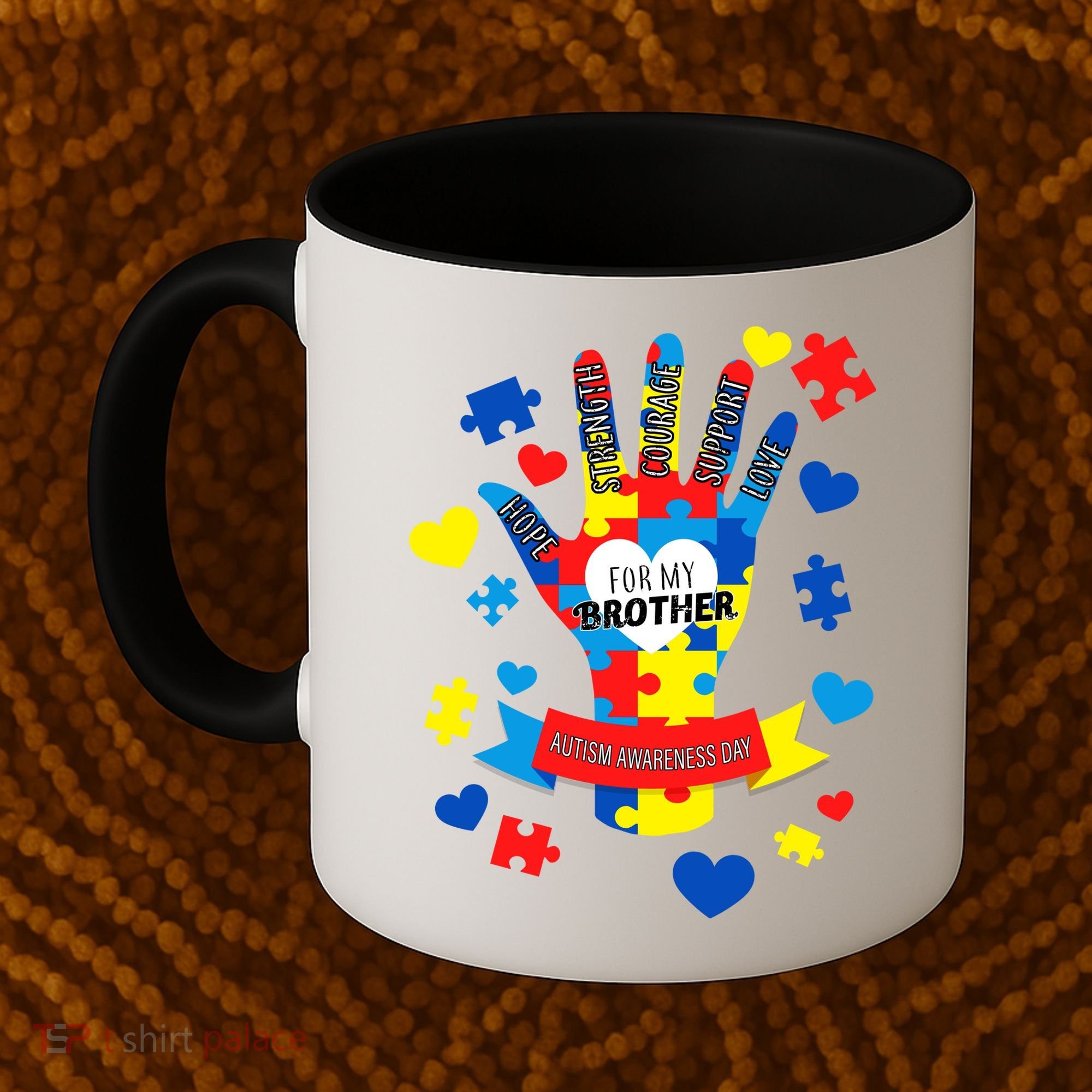 Support Autism Awareness Day For My Brother Coffee Mug