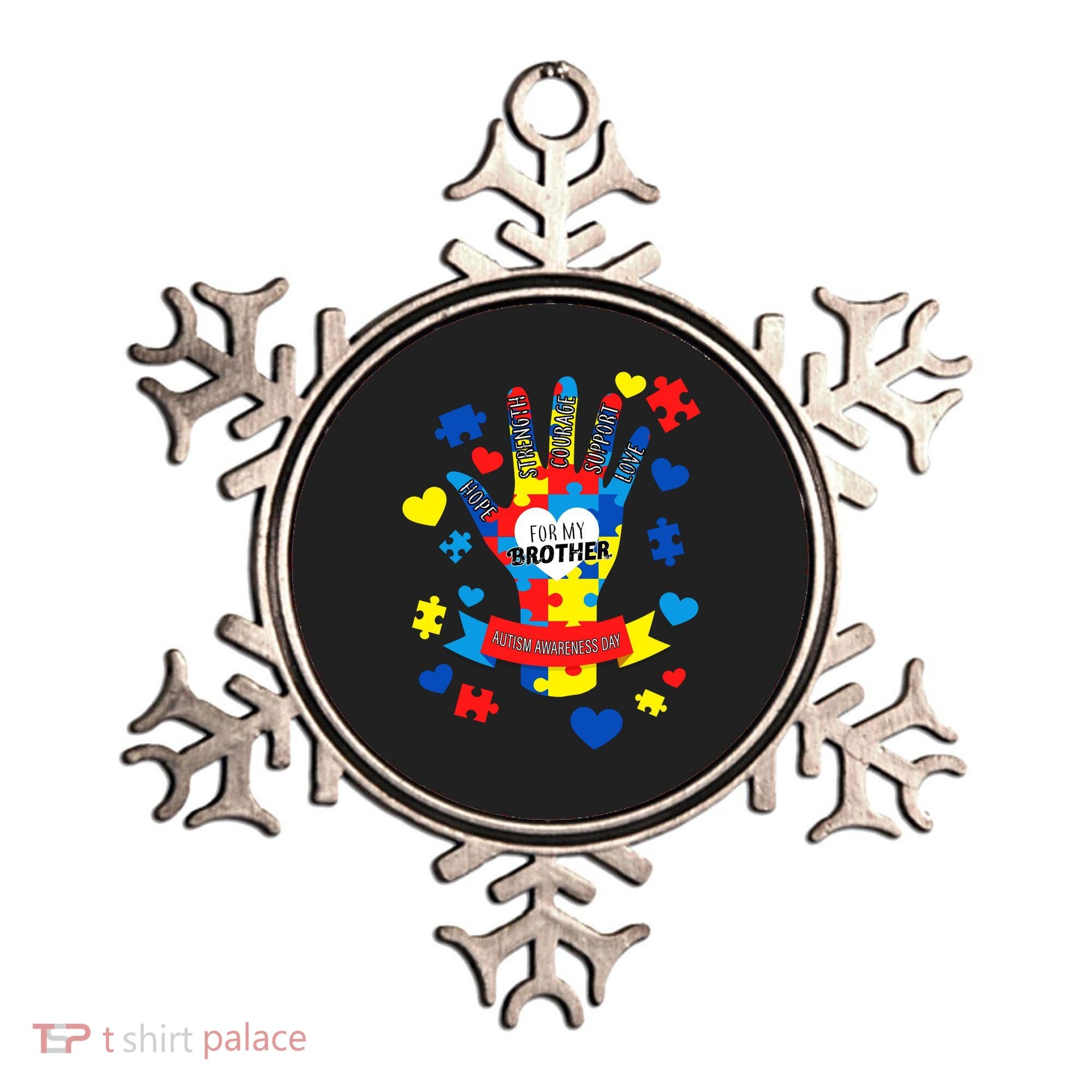 Support Autism Awareness Day For My Brother Ornament