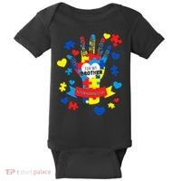 Support Autism Awareness Day For My Brother Baby Bodysuit thumb 0