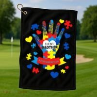 Support Autism Awareness Day For My Brother Golf Towel thumb 1