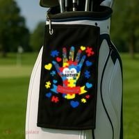 Support Autism Awareness Day For My Brother Golf Towel thumb 2
