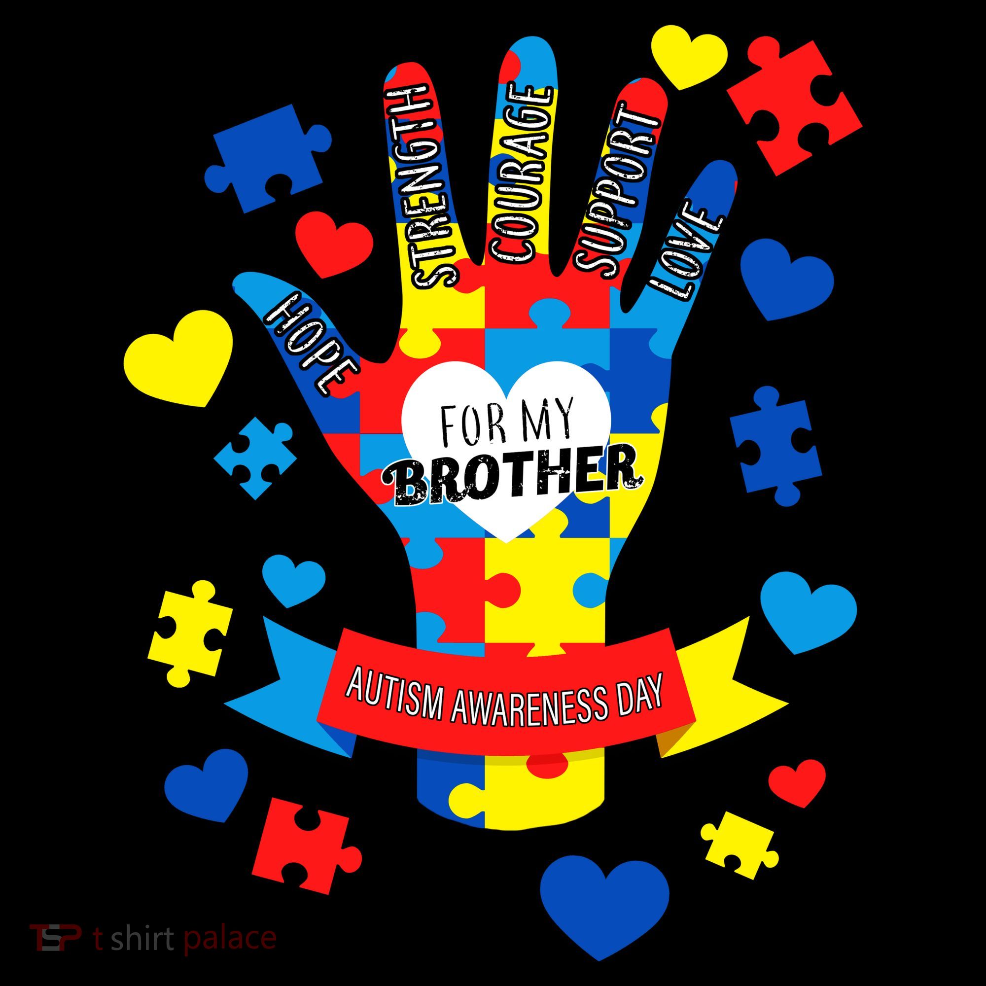 Support Autism Awareness Day For My Brother Women's T-Shirt