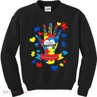 Support Autism Awareness Day For My Brother Kids Sweatshirt thumb 0