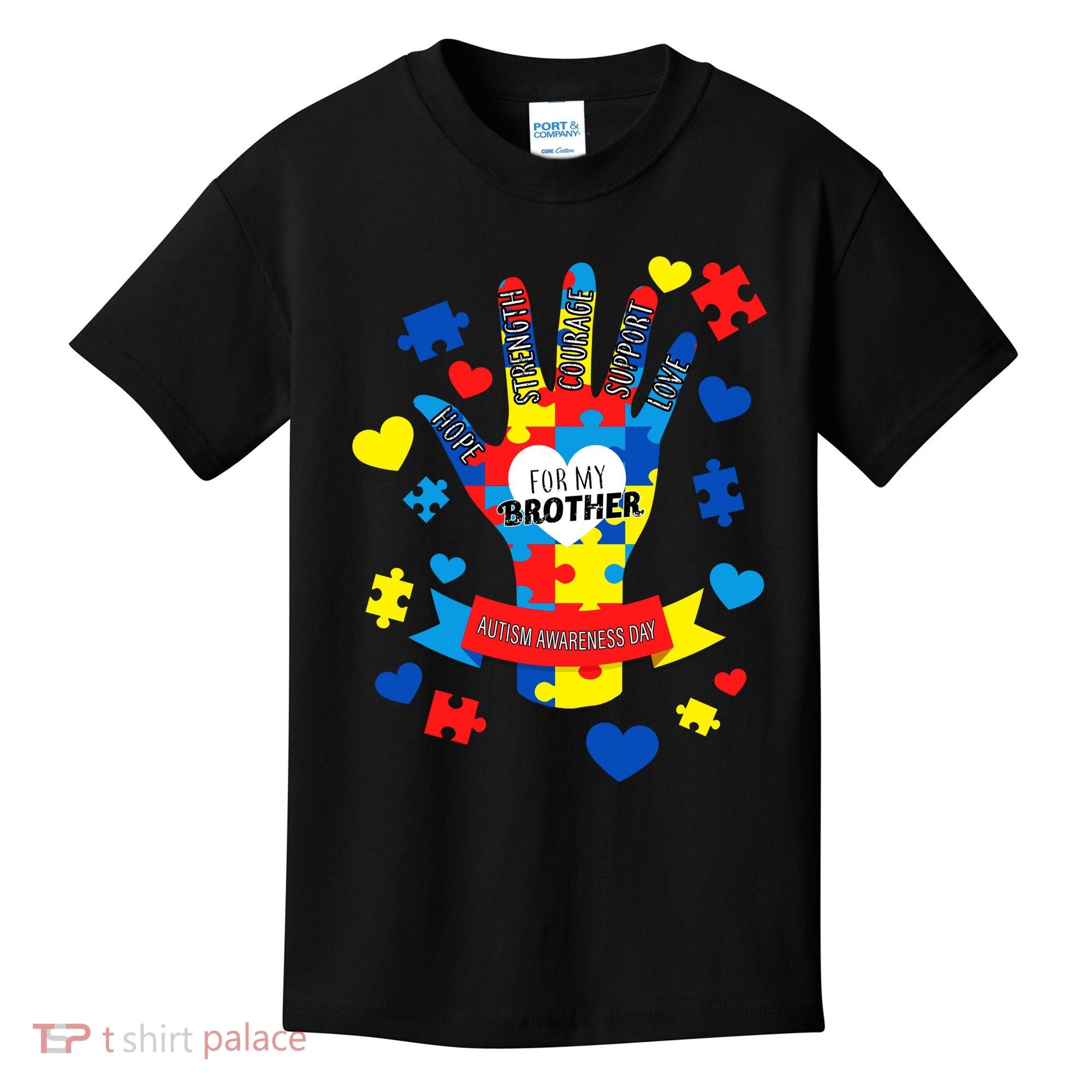 Support Autism Awareness Day For My Brother Kids T-Shirt