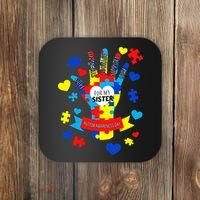 Support Autism Awareness Day For My Sister Coaster thumb 0