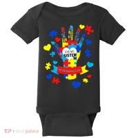 Support Autism Awareness Day For My Sister Baby Bodysuit thumb 0