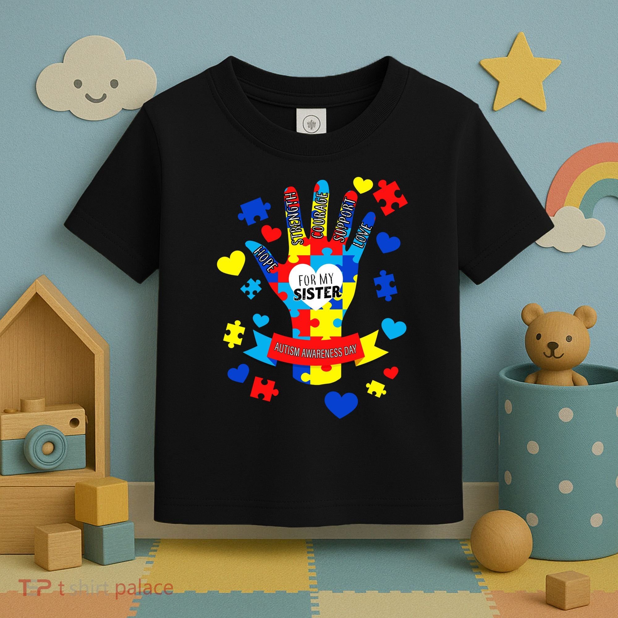 Support Autism Awareness Day For My Sister Toddler T-Shirt