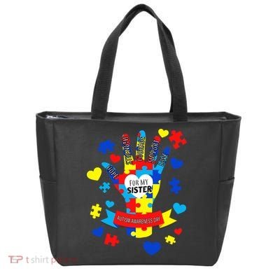 Support Autism Awareness Day For My Sister Tote Bag