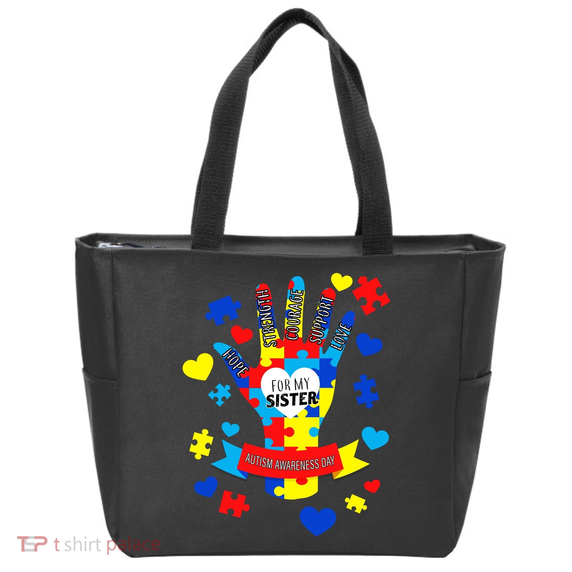 Support Autism Awareness Day For My Sister Tote Bag
