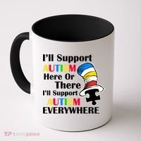 Support Autism Here Or There And Everywhere Coffee Mug thumb 0