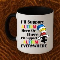 Support Autism Here Or There And Everywhere Coffee Mug thumb 2