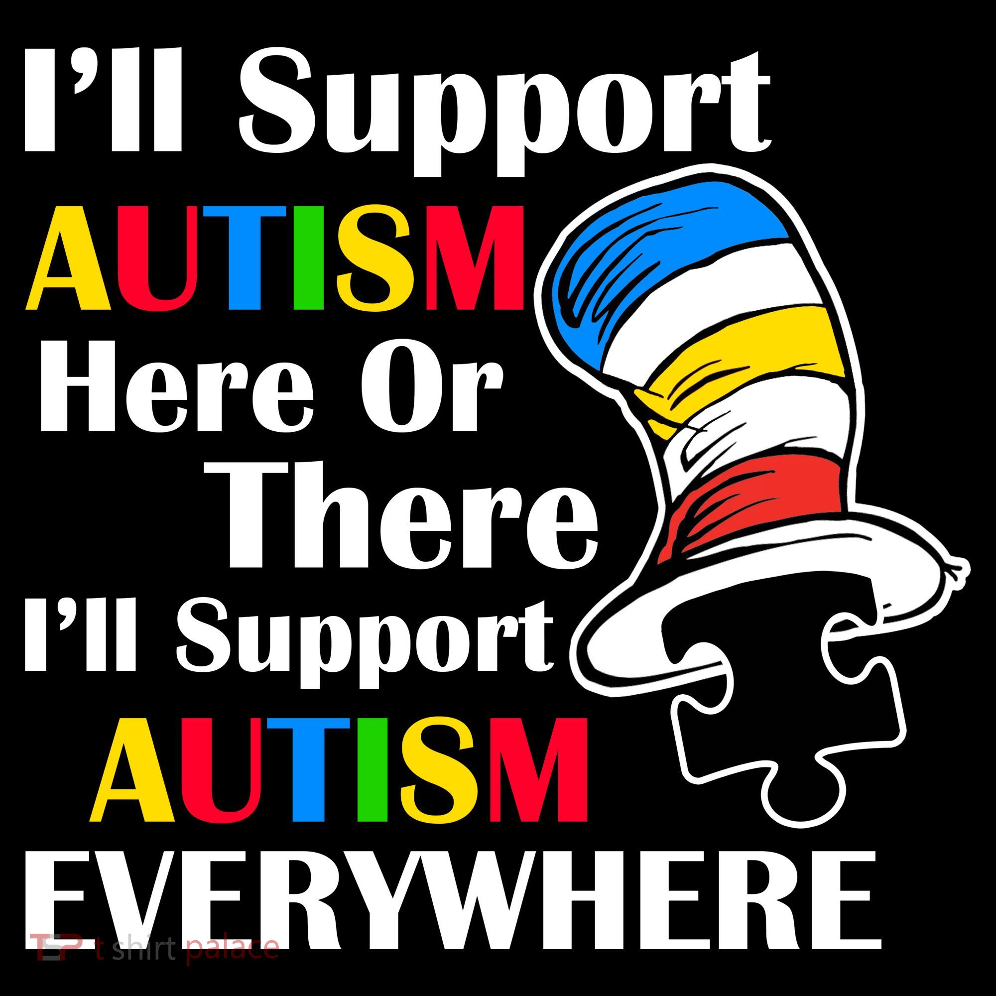 Support Autism Here Or There And Everywhere Ornament