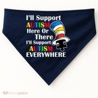 Support Autism Here Or There And Everywhere USA-Made Doggie Bandana thumb 0