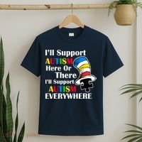 Support Autism Here Or There And Everywhere T-Shirt thumb 2