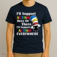 Support Autism Here Or There And Everywhere T-Shirt thumb 3