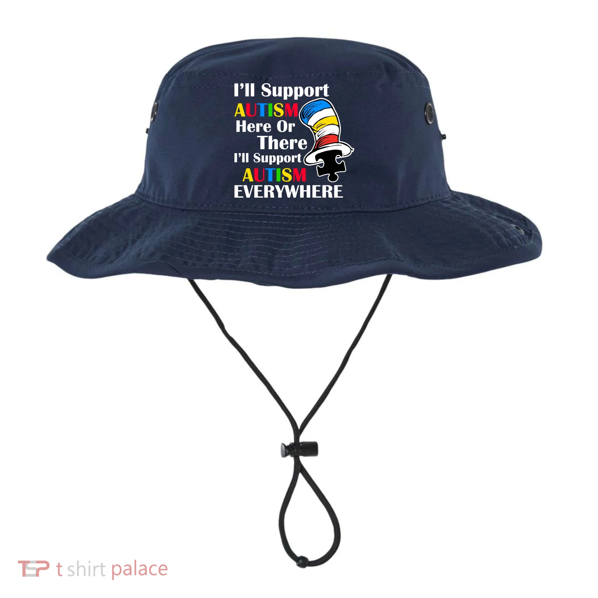 Support Autism Here Or There And Everywhere Bucket Hat