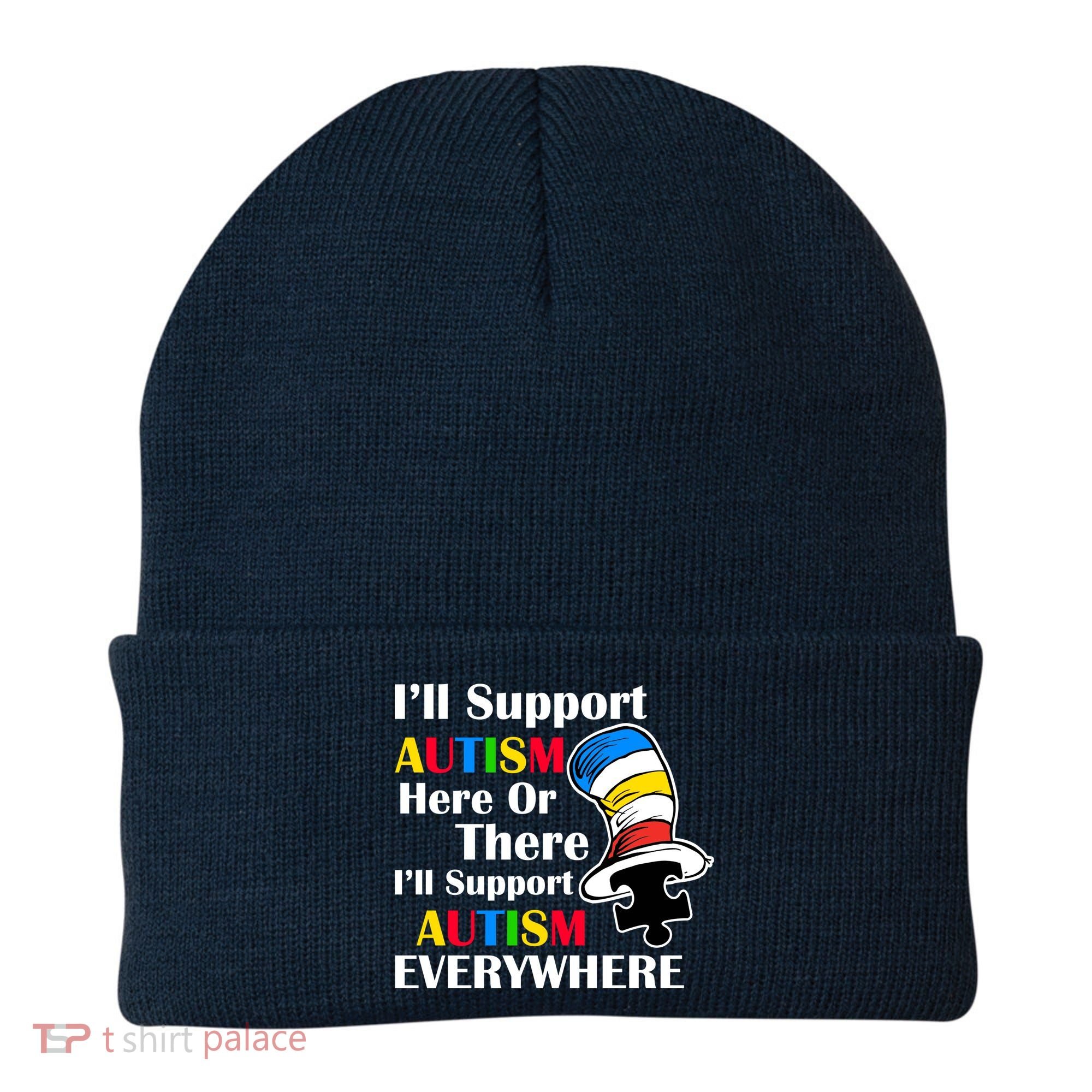 Support Autism Here Or There And Everywhere Beanie