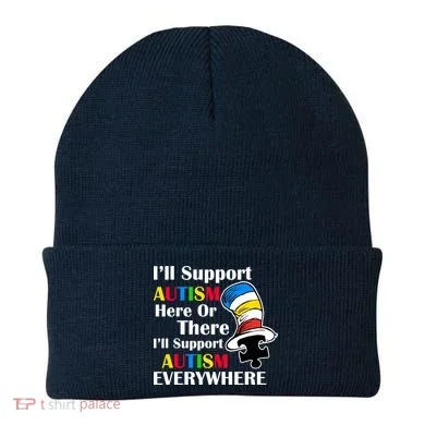 Support Autism Here Or There And Everywhere Beanie