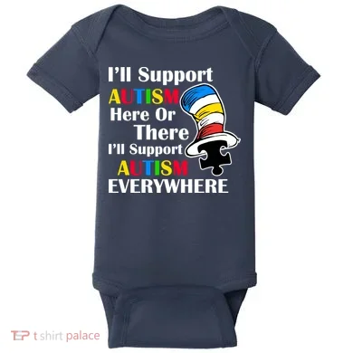Support Autism Here Or There And Everywhere Baby Bodysuit