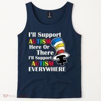 Support Autism Here Or There And Everywhere Tank Top thumb 2