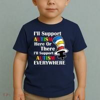 Support Autism Here Or There And Everywhere Toddler T-Shirt thumb 2