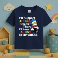 Support Autism Here Or There And Everywhere Toddler T-Shirt thumb 3
