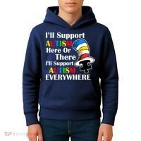 Support Autism Here Or There And Everywhere Kids Hoodie thumb 4