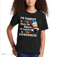 Support Autism Here Or There And Everywhere Kids T-Shirt thumb 2