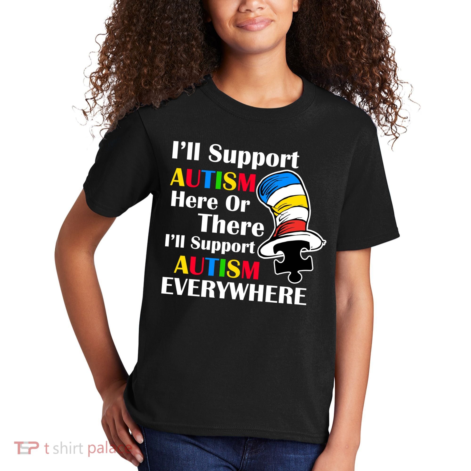 Support Autism Here Or There And Everywhere Kids T-Shirt