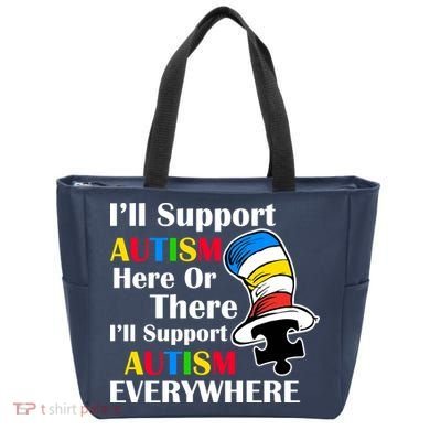 Support Autism Here Or There And Everywhere Tote Bag