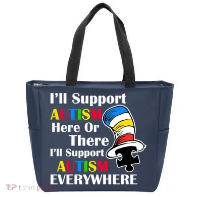 Support Autism Here Or There And Everywhere Tote Bag