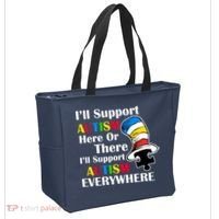 Support Autism Here Or There And Everywhere Tote Bag thumb 2
