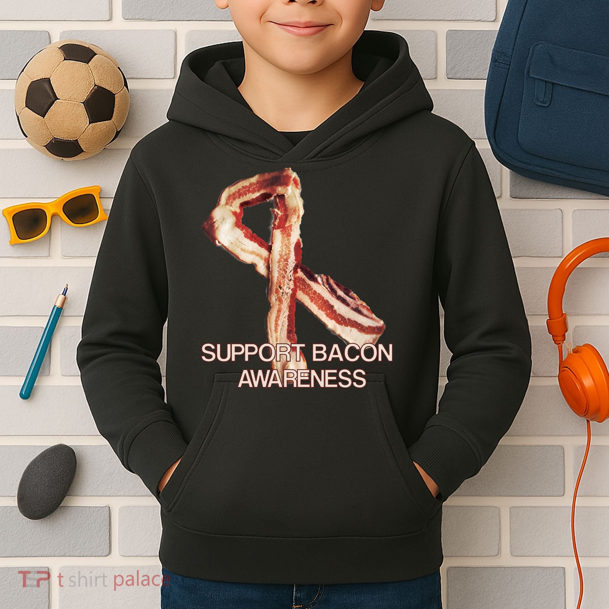 Support Bacon Awareness Kids Hoodie