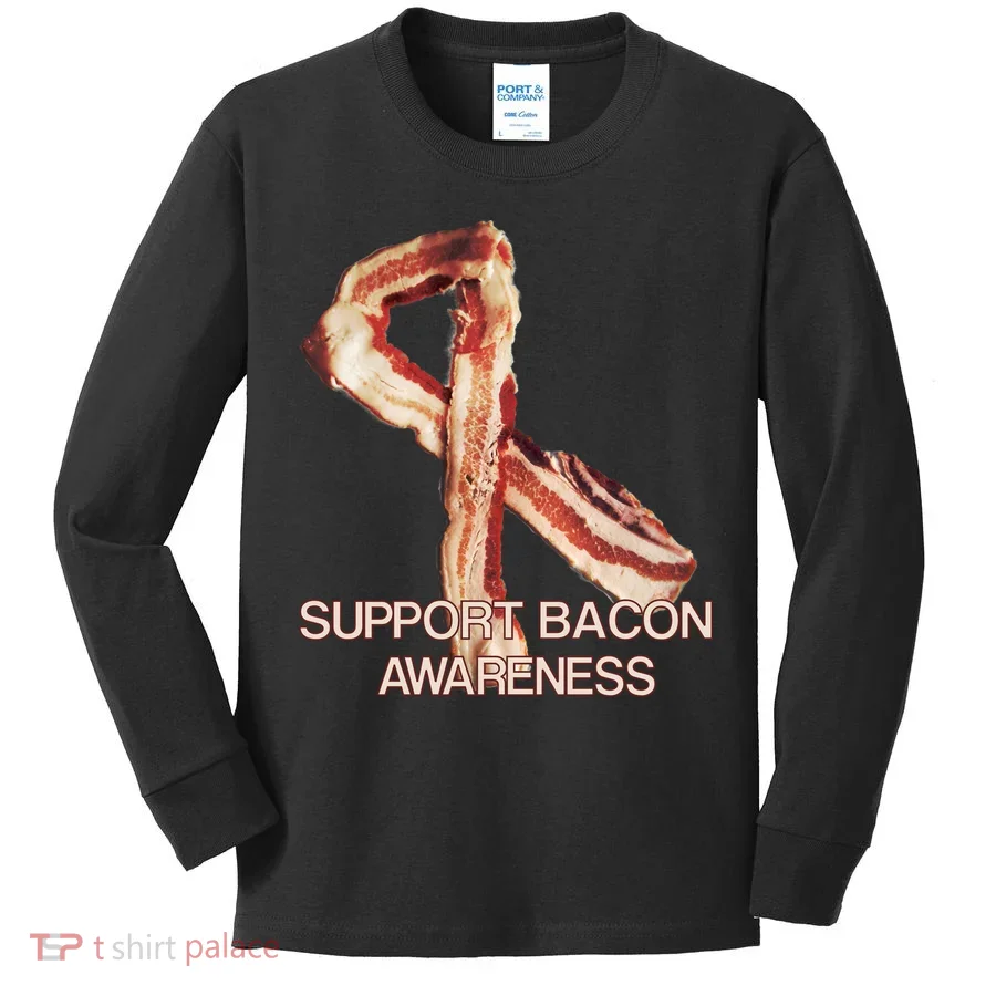 Support Bacon Awareness Kids Long Sleeve Shirt