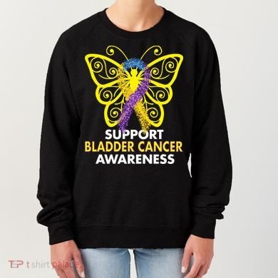 Support Bladder Cancer Awareness Butterfly Women's Sweatshirt
