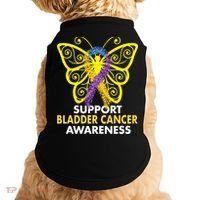 Support Bladder Cancer Awareness Butterfly Doggie Tank thumb 0